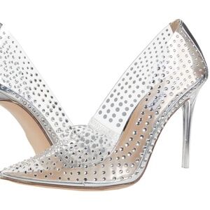 Steve Madden Clear Rhinestone Vala-r Heel Barbie Heels